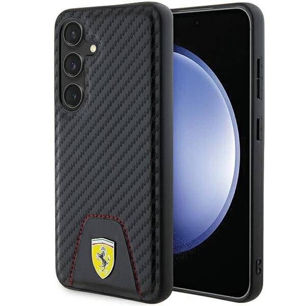 Ferrari Carbon Stitched Bottom Case Samsung Galaxy S24 – Schwarz