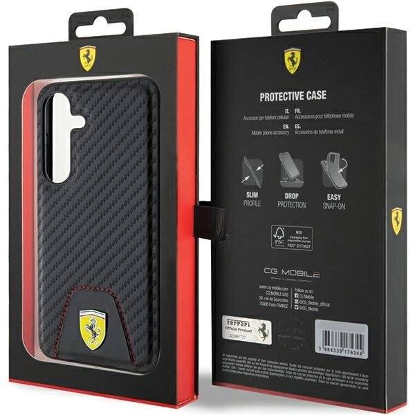 Ferrari Carbon Stitched Bottom Case Samsung Galaxy S24 – Schwarz