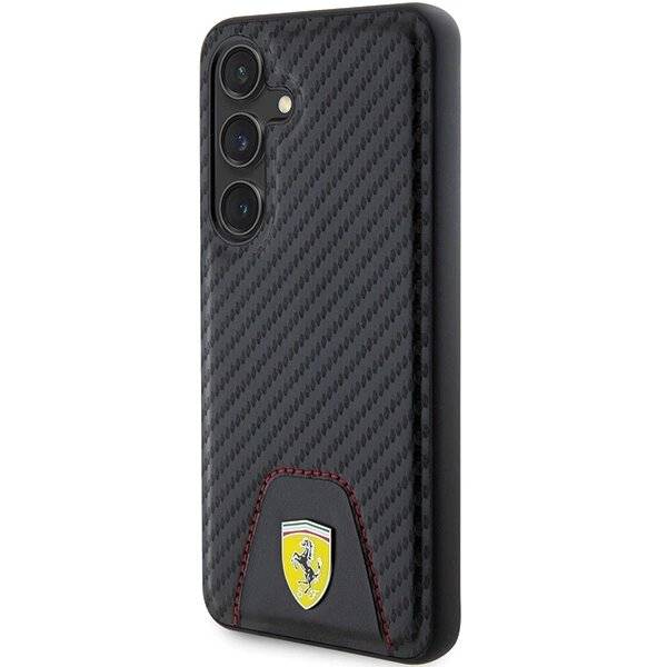 Ferrari Carbon Stitched Bottom Case Samsung Galaxy S24 – Schwarz