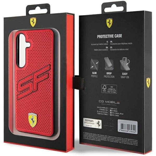 Ferrari Big SF Perforierte Hülle Samsung Galaxy S24 – rot