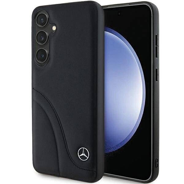 Mercedes Lederhülle gebogenen Nähten Samsung Galaxy S24+ – Schwarz