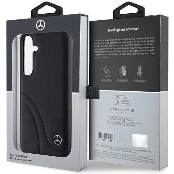 Mercedes Lederhülle gebogenen Nähten Samsung Galaxy S24+ – Schwarz
