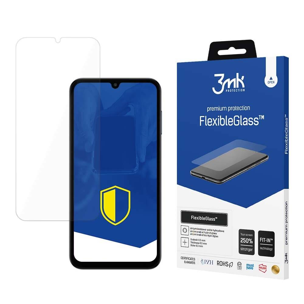 Displayschutzfolie-Verpackung mit 'Premium-Schutz FlexibleGlass' mit Design- und Zertifizierungssymbolen.