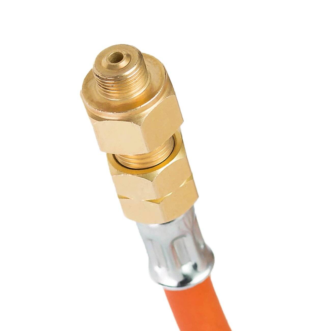 Reduzieranschluss Touristengasflasche G 3/8" L - 7/16" Schlauch 1,5 m