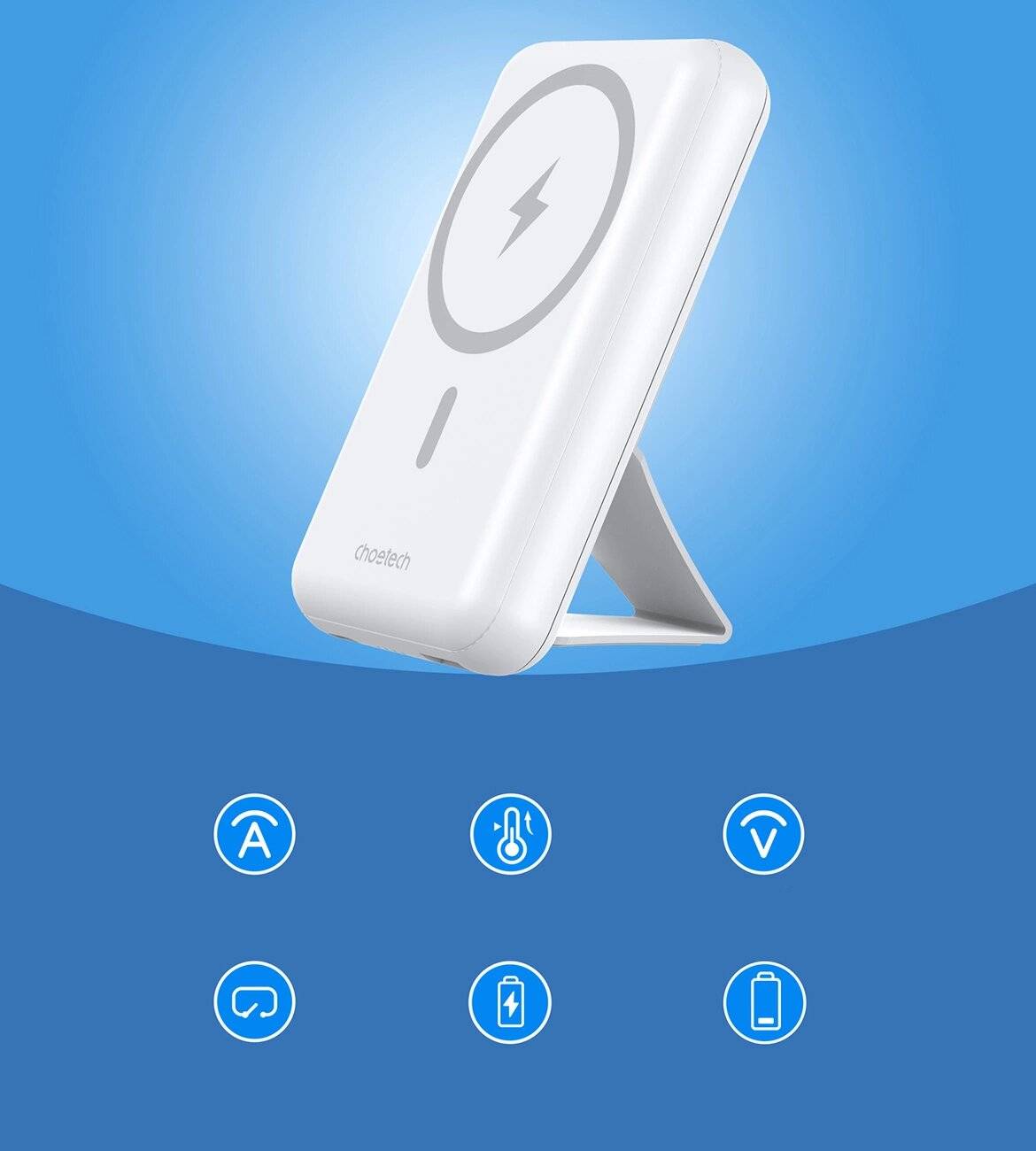 Choetech B663 10000 mAh 20 W MagSafe USB-A / USB-C Powerbank – weiß