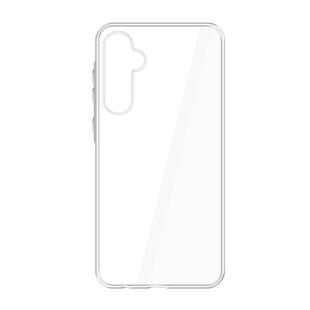 Transparente Handyhülle mit Kameraausschnitt, entwickelt für ein Dual-Kamera-Smartphone-Modell.