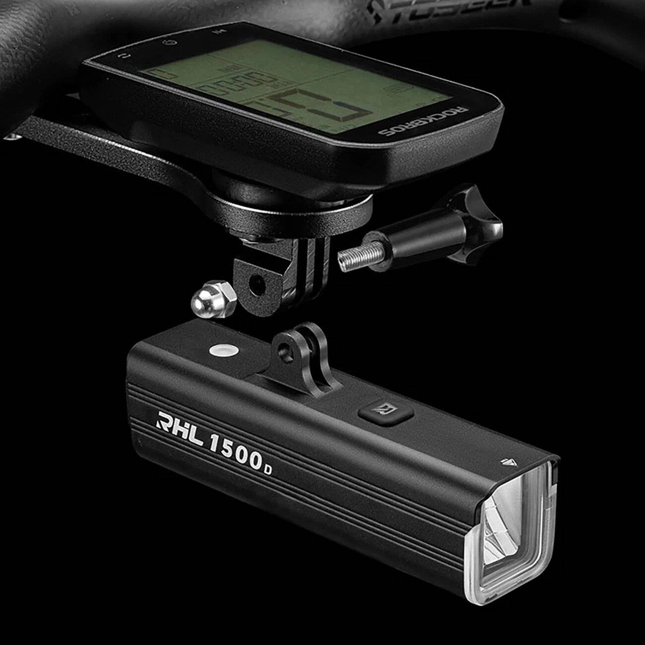 Rockbros RHL1500 Fahrrad-Frontlicht 5000 mAh 1500 lm IPX6 – Schwarz