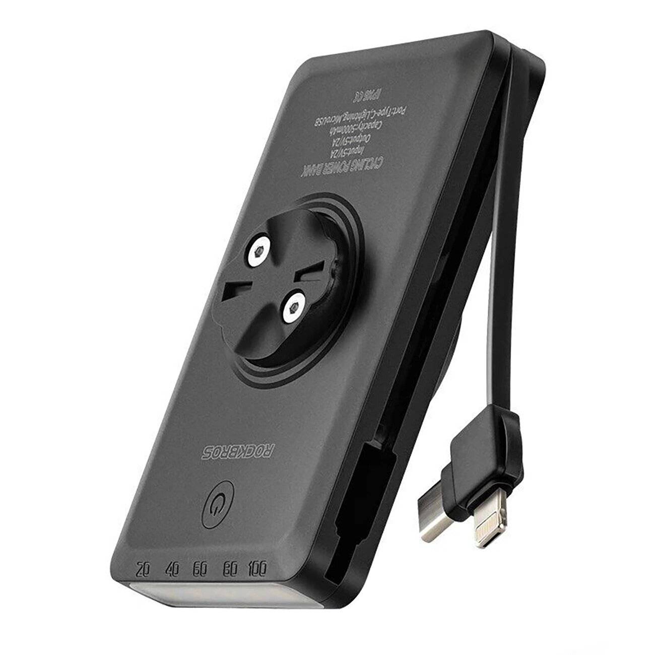 Rockbros JP008 Fahrrad-Frontlicht Theke Powerbank 5000 mAh 150 lm IPX6 – Schwarz