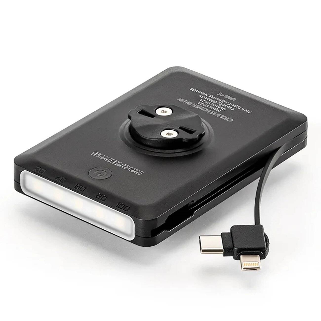 Rockbros JP008 Fahrrad-Frontlicht Theke Powerbank 5000 mAh 150 lm IPX6 – Schwarz