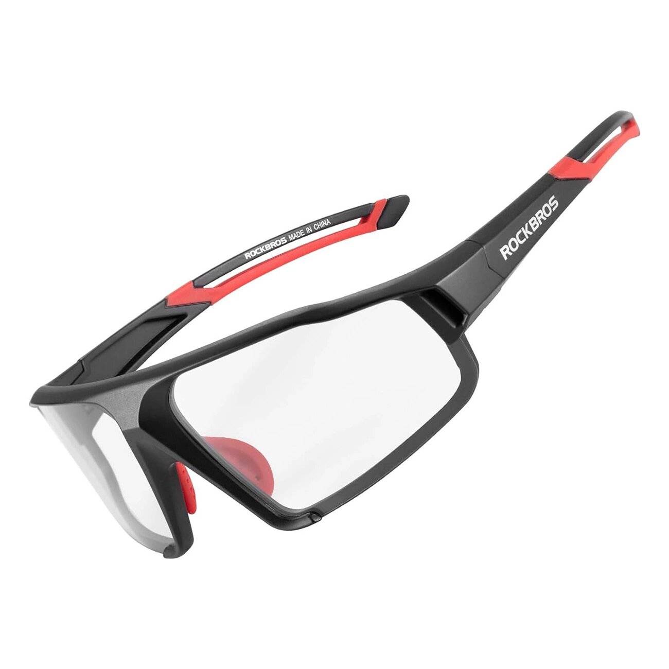 Rockbros SP216BK photochrome UV400-Fahrradbrille – Schwarz Rot