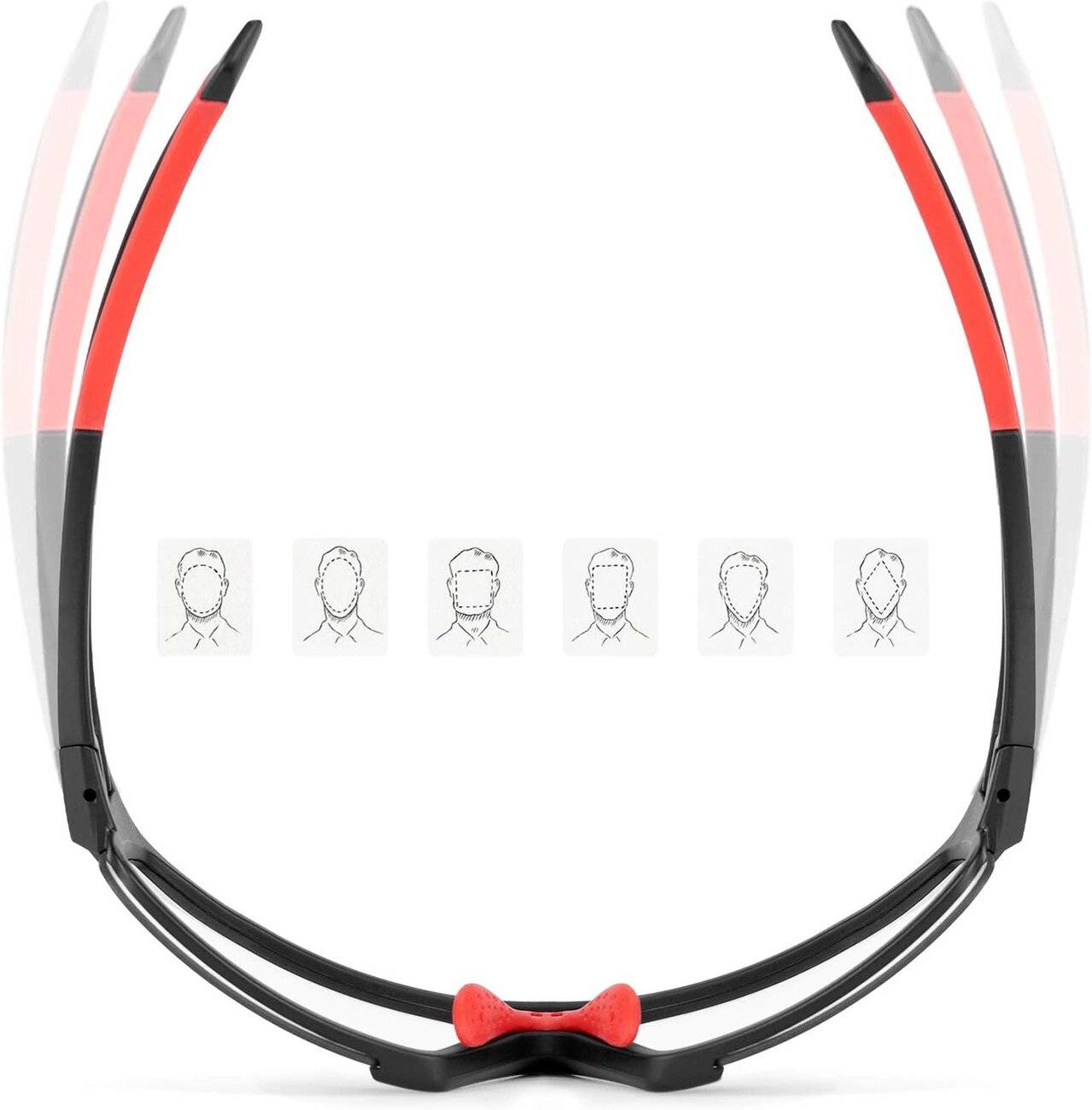 Rockbros SP216BK photochrome UV400-Fahrradbrille – Schwarz Rot