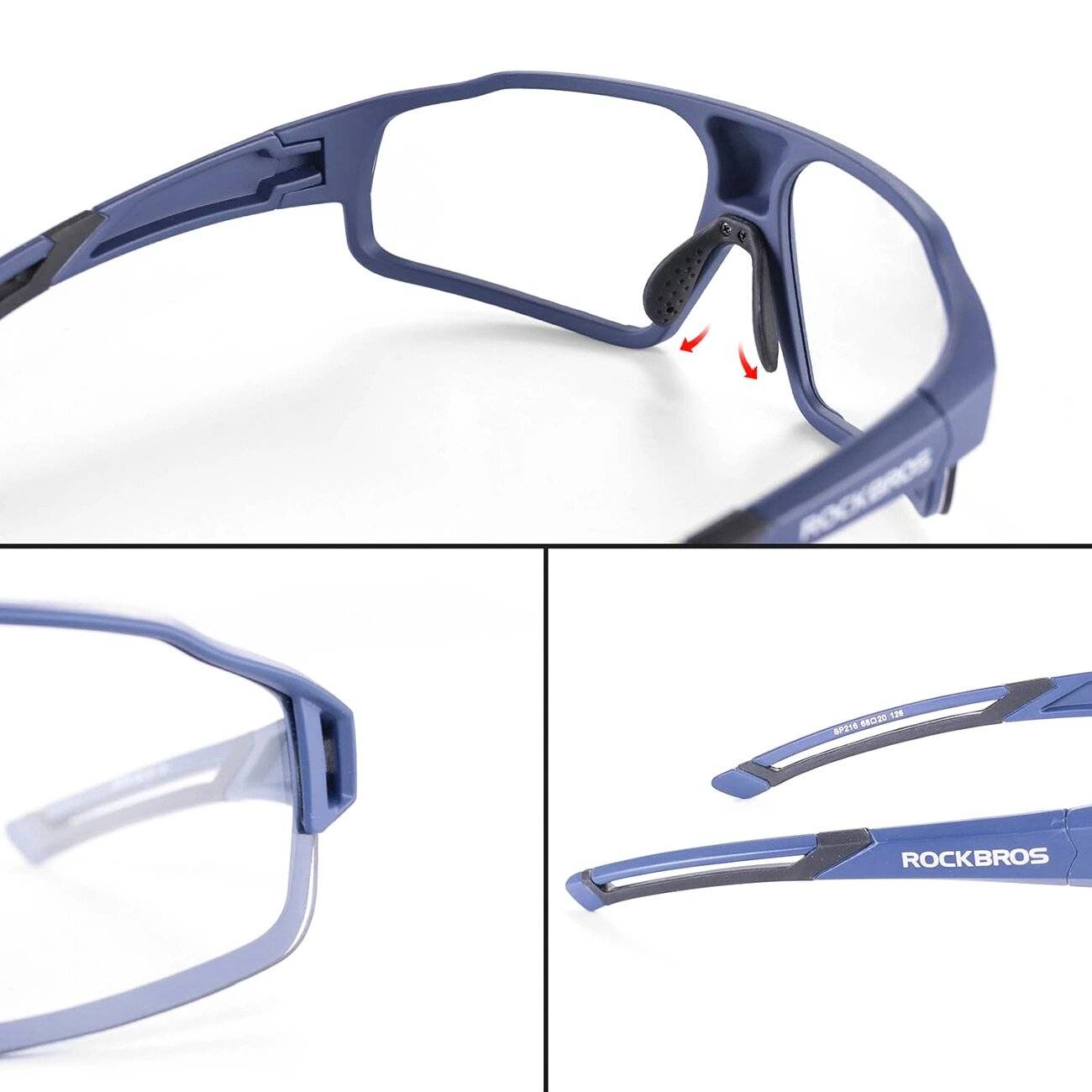 Photochrome UV400-Fahrradbrille Rockbros SP216BL – Blau