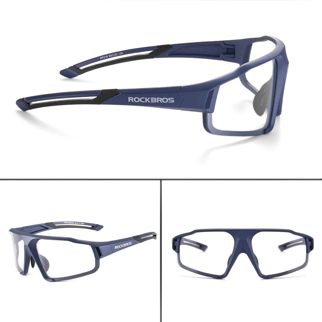 Photochrome UV400-Fahrradbrille Rockbros SP216BL – Blau