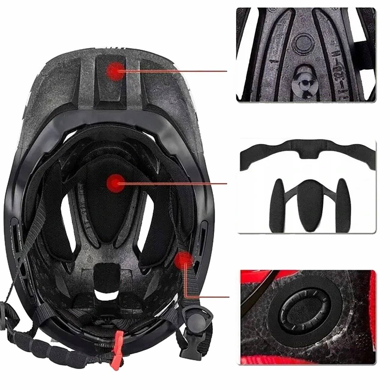 Rockbros TT-32SBPP-M Kinderfahrradhelm abnehmbarem Kinnbügel, Größe M – Lila-Pink