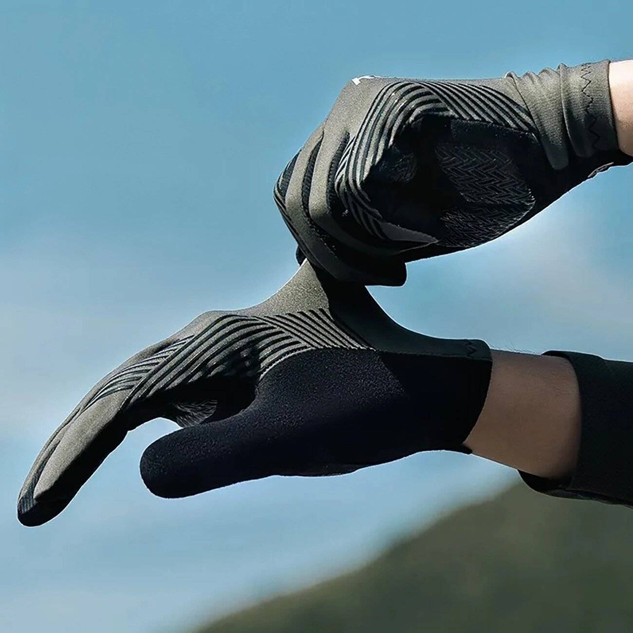 Rockbros 16110006002 stoßdämpfende Fahrradhandschuhe Größe M – Grün Schwarz