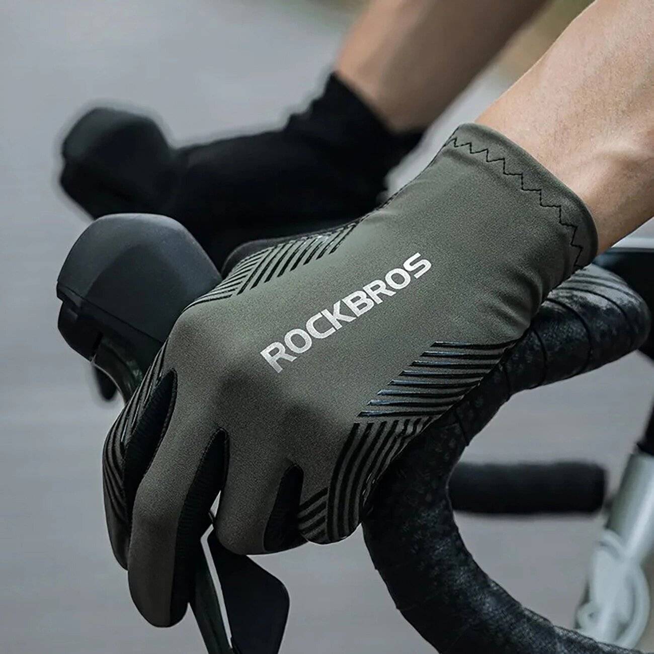 Rockbros 16110006003 stoßdämpfende Fahrradhandschuhe Größe L – Grün Schwarz