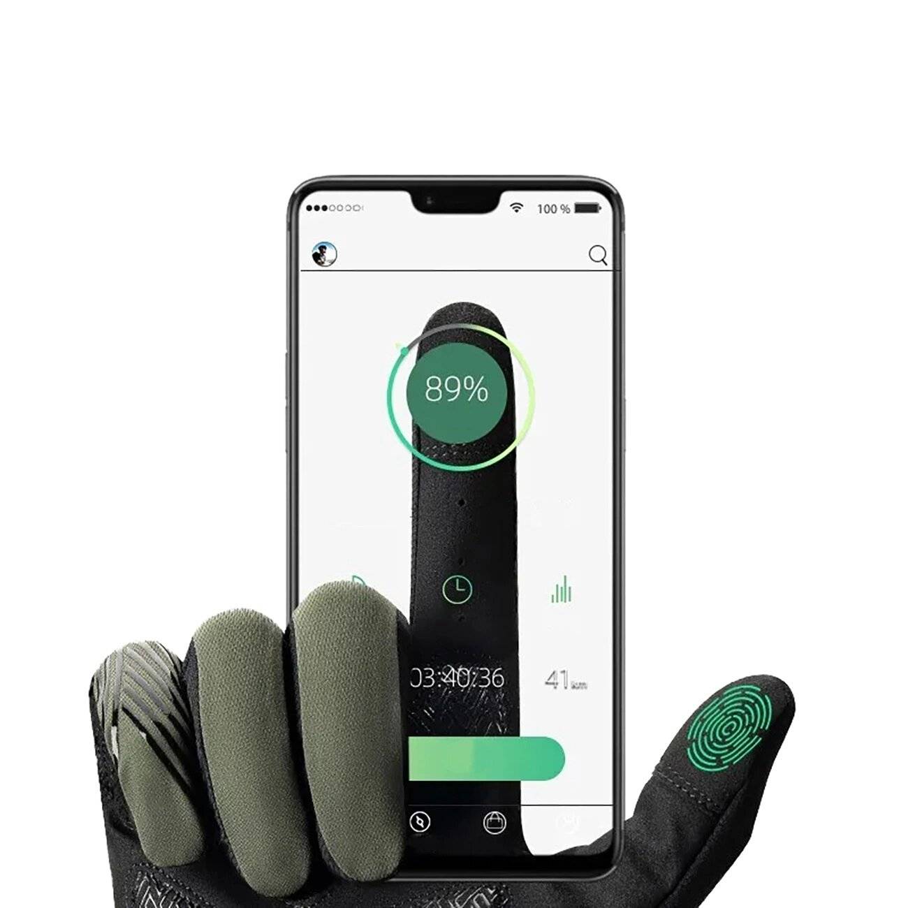 Rockbros 16110006003 stoßdämpfende Fahrradhandschuhe Größe L – Grün Schwarz