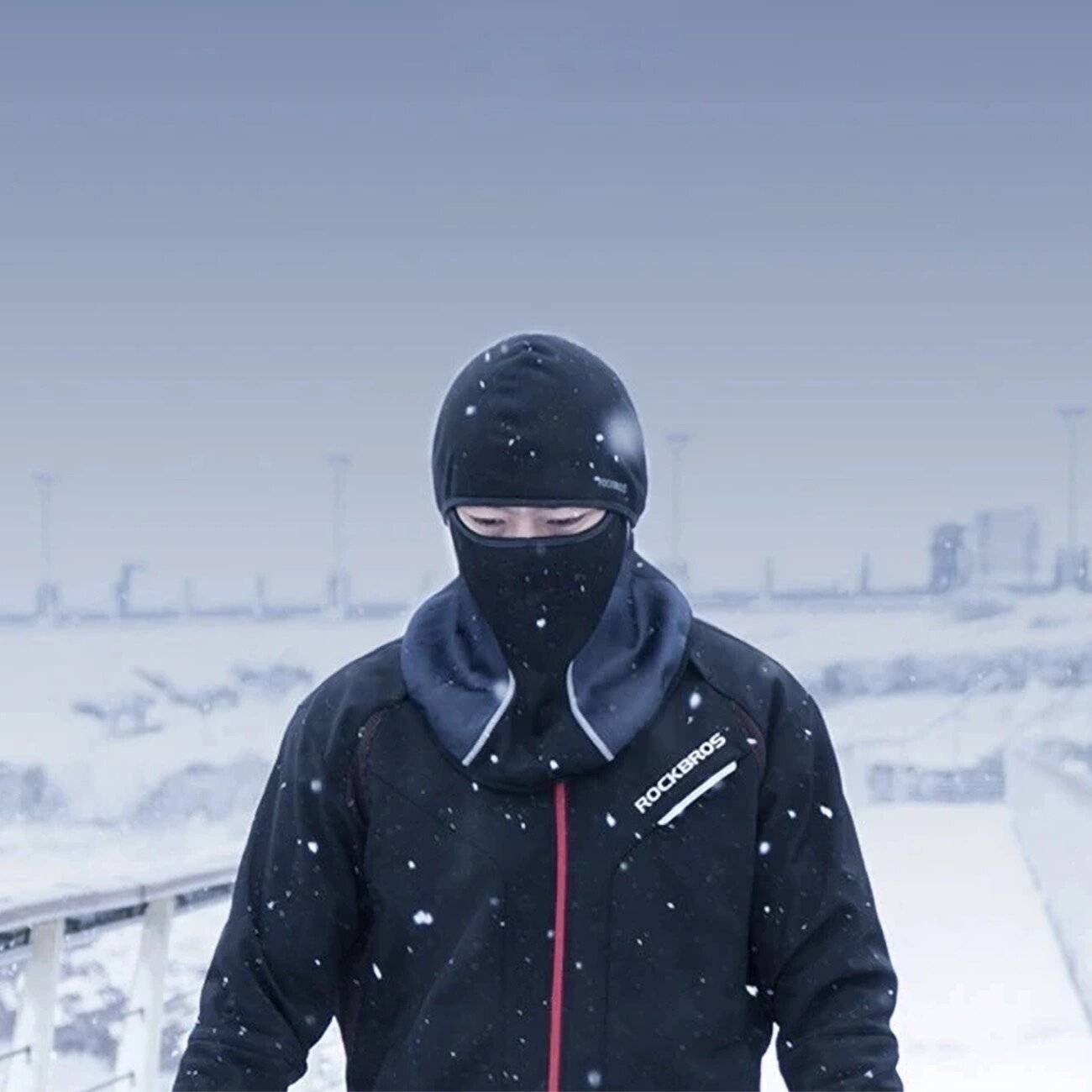 Rockbros LF8113-1 Fahrrad-Sturmhaube, Universalgröße – Schwarz