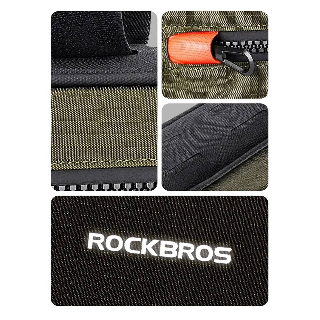 Rockbros 30120079001 Fahrradtasche 1,7 l Rahmen – Grün Schwarz