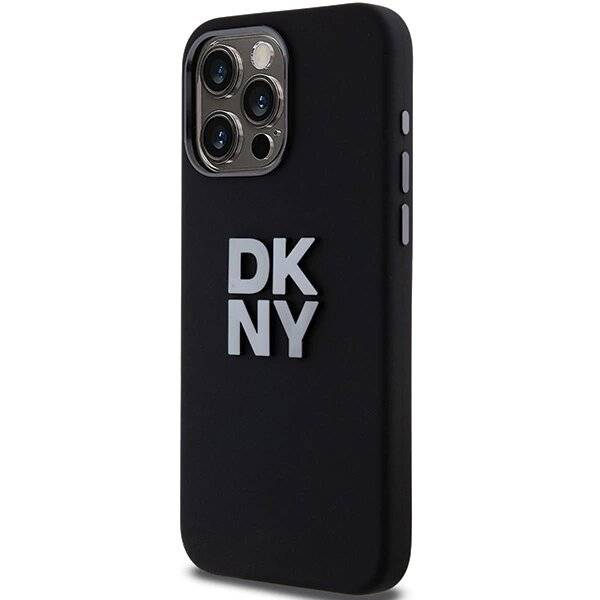 DKNY Liquid Silicone Metal Logo Hülle iPhone 15 Pro – Schwarz