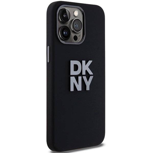 DKNY Liquid Silicone Metal Logo Hülle iPhone 15 Pro – Schwarz