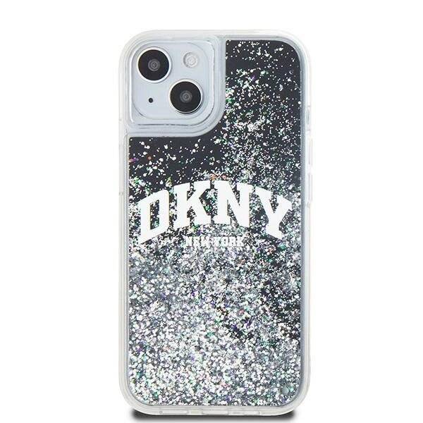 DKNY Liquid Glitter Big Logo iPhone 15 Plus / 14 Hülle - Schwarz