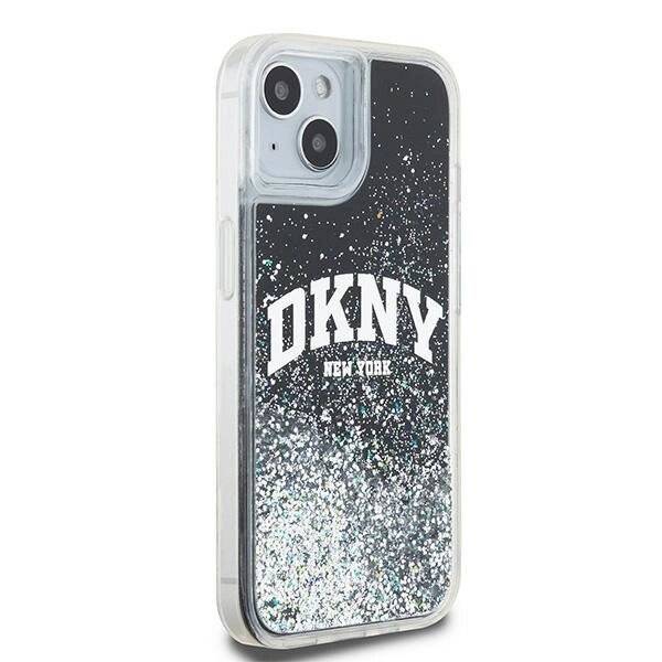 DKNY Liquid Glitter Big Logo iPhone 15 Plus / 14 Hülle - Schwarz