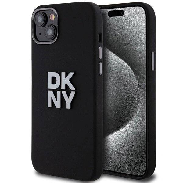DKNY Liquid Silicone Metal Logo Hülle iPhone 15 Plus / 14 – Schwarz