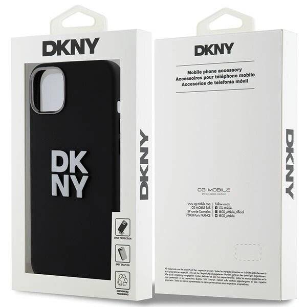 DKNY Liquid Silicone Metal Logo Hülle iPhone 15 Plus / 14 – Schwarz