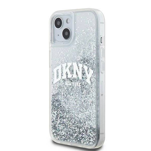 DKNY Liquid Glitter Big Logo Hülle iPhone 15 / 14 13 – Weiß