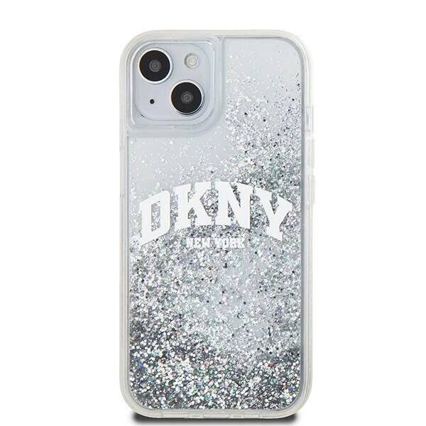 DKNY Liquid Glitter Big Logo Hülle iPhone 15 / 14 13 – Weiß
