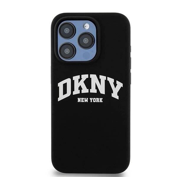 DKNY Flüssigsilikon-MagSafe-Hülle weißem bedrucktem Logo iPhone 13 Pro / – Schwarz
