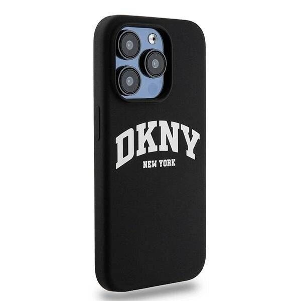 DKNY Flüssigsilikon-MagSafe-Hülle weißem bedrucktem Logo iPhone 13 Pro / – Schwarz