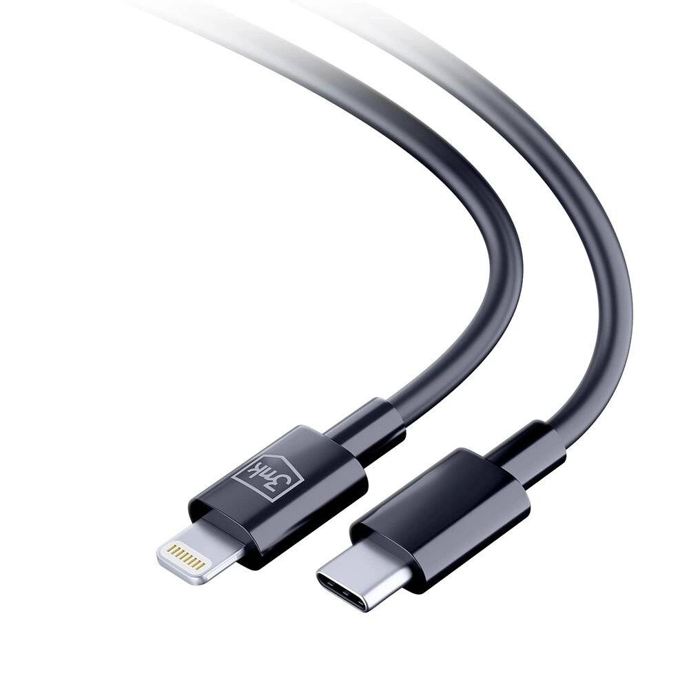 3mk Hyperkabel USB-C / Lightning 20W 1,2m - schwarz