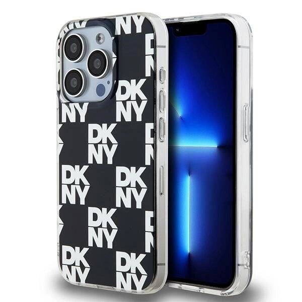 DKNY IML Checkered Mono Pattern Hülle iPhone 15 Pro – Schwarz
