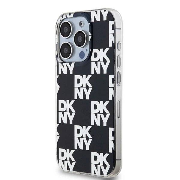 DKNY IML Checkered Mono Pattern Hülle iPhone 15 Pro Max – Schwarz