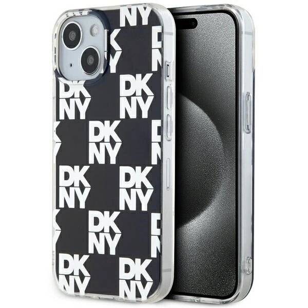 DKNY IML Checkered Mono Pattern Hülle iPhone 15 Plus / 14 – Schwarz