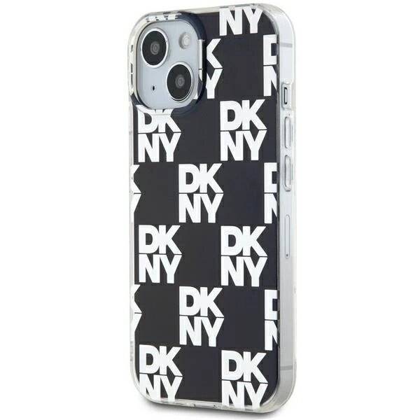 DKNY IML Checkered Mono Pattern Hülle iPhone 15 Plus / 14 – Schwarz