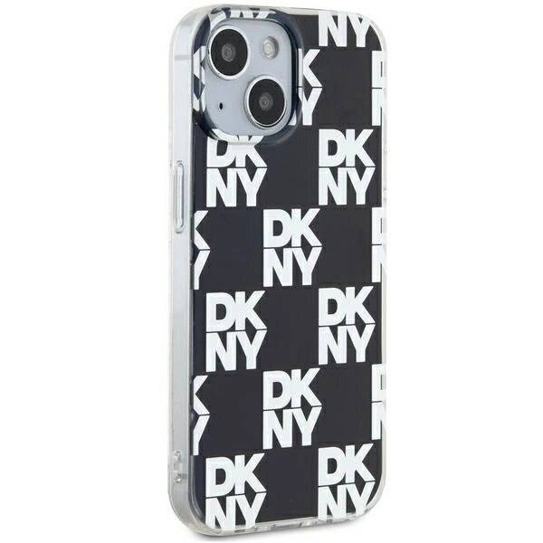 DKNY IML Checkered Mono Pattern Hülle iPhone 15 Plus / 14 – Schwarz