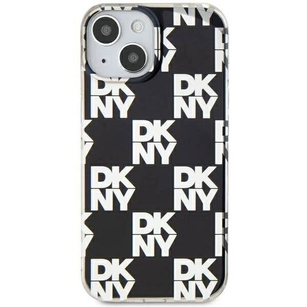 DKNY IML Checkered Mono Pattern Hülle iPhone 15 Plus / 14 – Schwarz