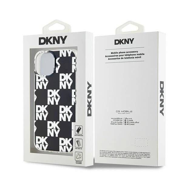 DKNY IML Checkered Mono Pattern Hülle iPhone 15 / 14 13 – Schwarz