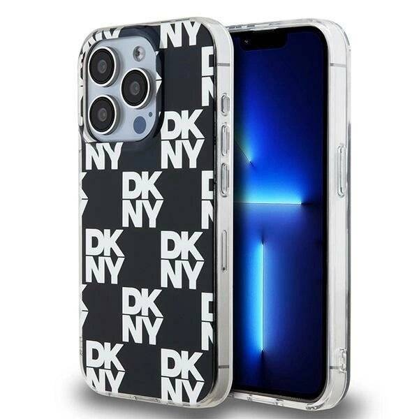DKNY IML Checkered Mono Pattern Hülle iPhone 15 Pro Max – Schwarz