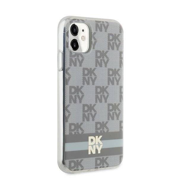 DKNY IML Checkered Mono Pattern & Printed Stripes MagSafe-Hülle iPhone 11 / Xr – Beige