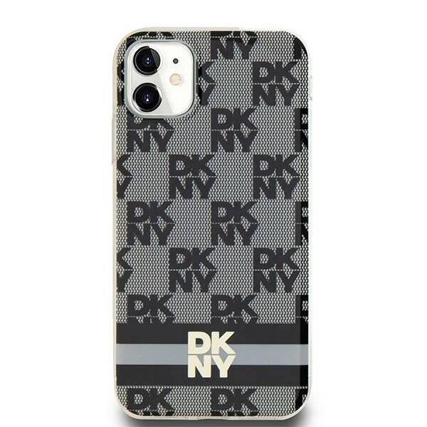 DKNY IML Checkered Mono Pattern & Printed Stripes MagSafe Hülle iPhone 11 / Xr – Schwarz
