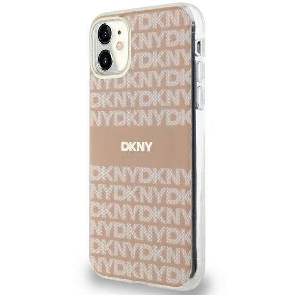 DKNY IML Mono & Stripe MagSafe-Hülle iPhone 11 / Xr – Rosa