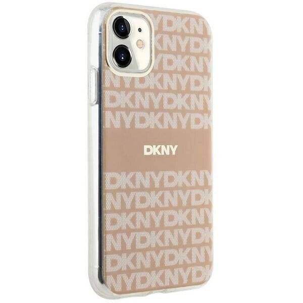 DKNY IML Mono & Stripe MagSafe-Hülle iPhone 11 / Xr – Rosa