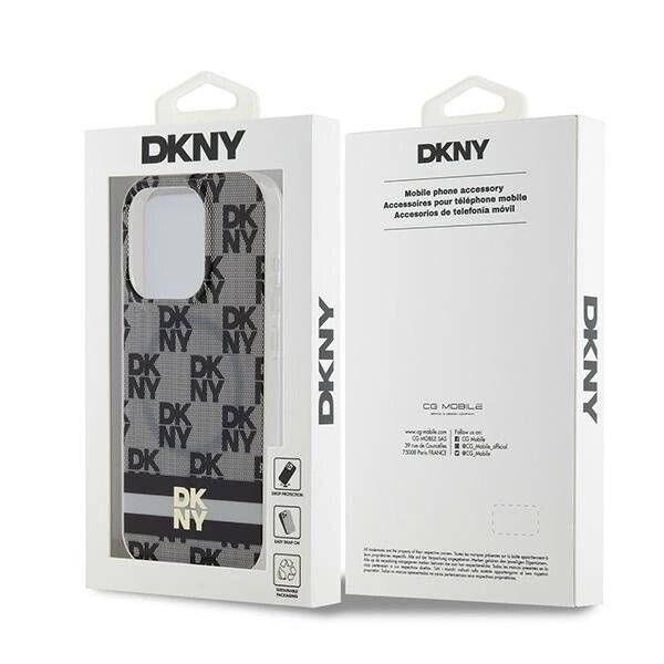 DKNY IML Checkered Mono Pattern & Printed Stripes MagSafe Hülle iPhone 13 Pro / – Schwarz