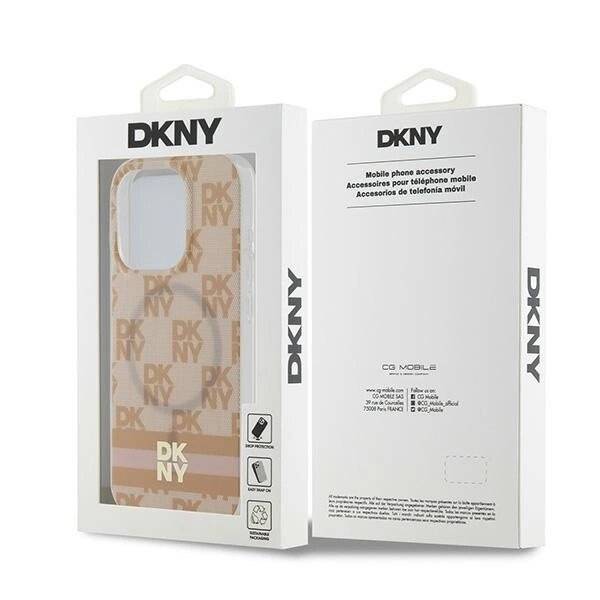 DKNY IML Checkered Mono Pattern & Printed Stripes MagSafe-Hülle iPhone 13 Pro / – Rosa