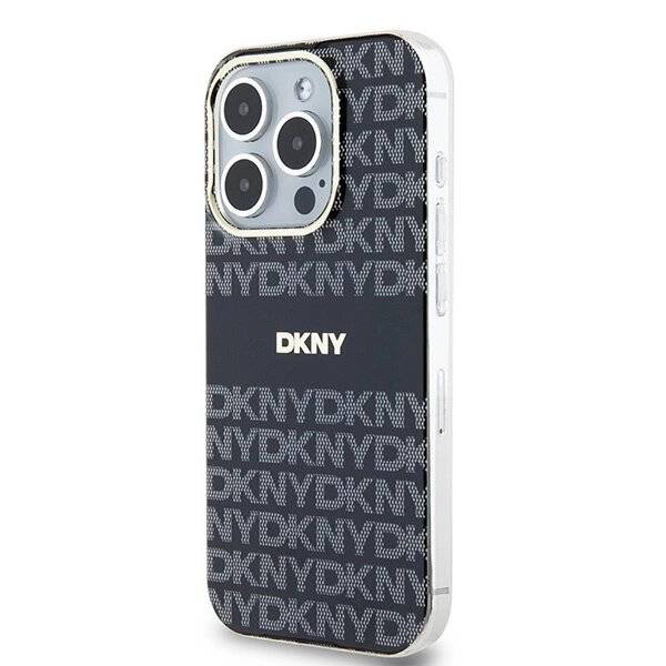 DKNY IML Mono & Stripe MagSafe Hülle iPhone 15 Pro Max – Schwarz