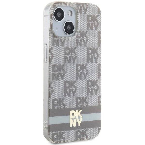DKNY IML Checkered Mono Pattern & Printed Stripes MagSafe-Hülle iPhone 15 / 14 13 – Beige